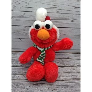 Vintage 1997 Tyco Sesame Street Elmo Plush Stuffed Animal 12" Christmas Holiday